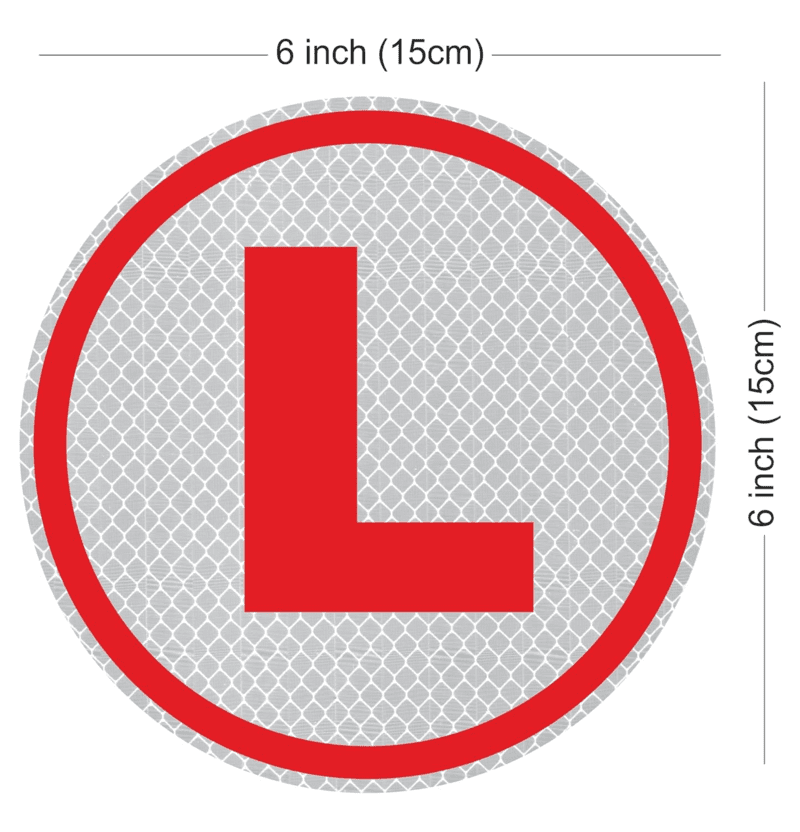 Red L Shape Board Learning Driver Reflective Car Sticker - 